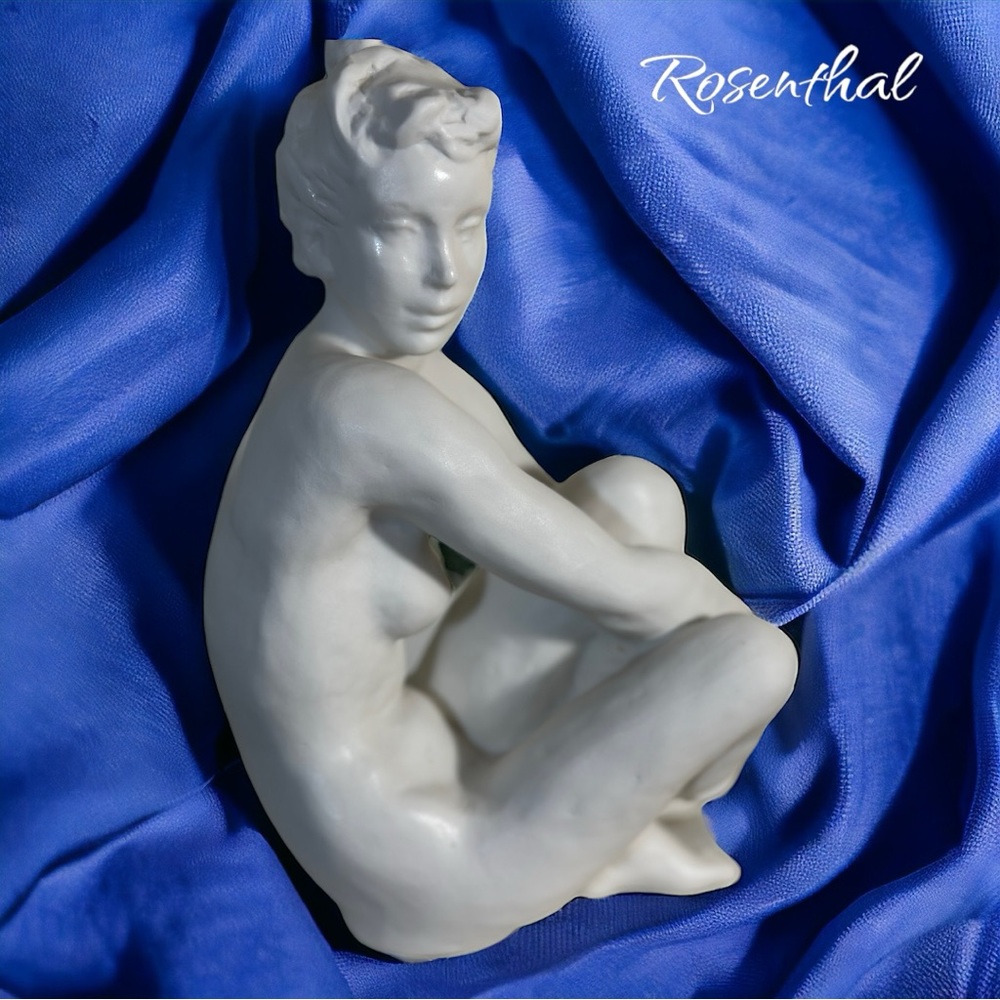 Antique Rosenthal Germany Sitting Nude White Bisque L.F. Lore Friedrich Gronau